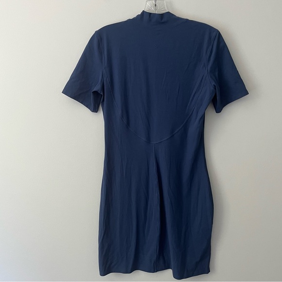 Lululemon All Aligned Mock Neck Ribbed Dress Blue 8 - Picture 4 of 10